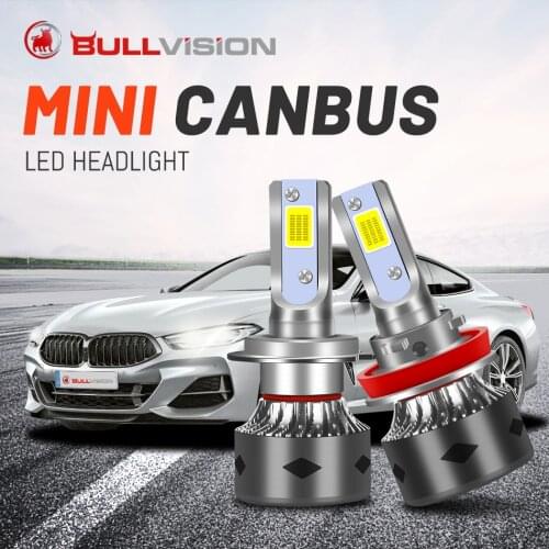 Bullvision Led H7 Canbus Led H4 H11 HB3 H1 Light Bulbs For Cars H9 9005 9006 Universal Fog Lamps 12V MINI 80W Turbo Led H8 HB4