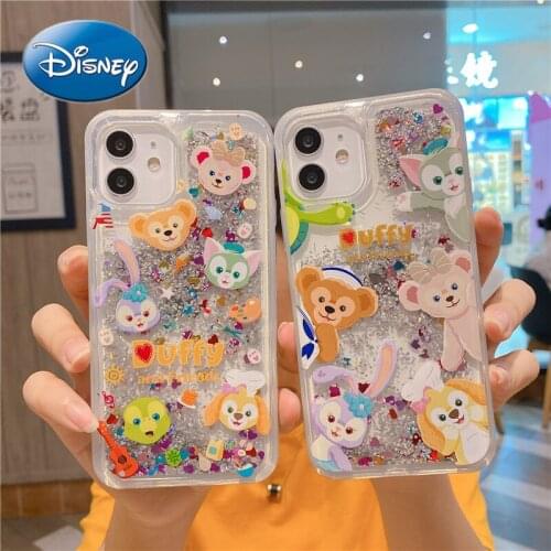 Disney Duffy Bear for IPhone 7/8P/X/XR/XS/XSMAX/11/12Pro Personality Cartoon Quicksand Mobile Phone Case