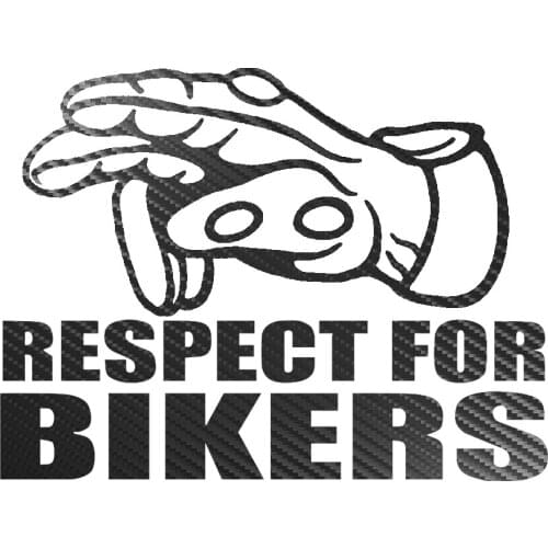 Dawasaru Respect for Bikers Vinyl Carbon Fiber Funny Car Stickers 3D JDM Stickers on Auto Decal Motorcycle Car Styling,15cm*11cm