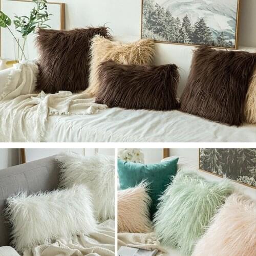 Decorative Pillowcase Square Nordic Posh Style Super Soft Plush Suede Throw Pillow Cover Cushion Case Home Decor