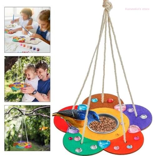 Neko DIY Bird House Kit Kids Crafts Wood Arts Build and Paint Bird Feeder 2 Packs Including Brushes Toys for Boys and Girls