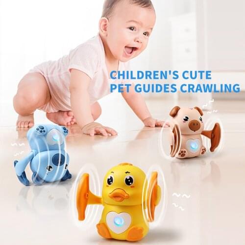 Baby Voice Control Rolling Little Dancing Monkey/Duck/Bear Toy Walk Sing Brain Game Interactive Crawling Electric Toys for Kids