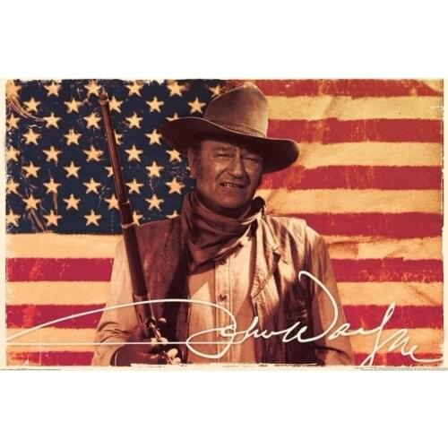 Home Decor John Wayne- Flag-Silk Art Poster Wall Sicker Decoration Gift