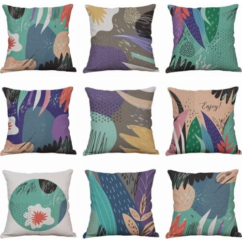 HGLEGYW Digital Scenery Printing Pillow Case Throw Pillowcase Cotton Linen Printed Pillow Covers for Office Home Textile