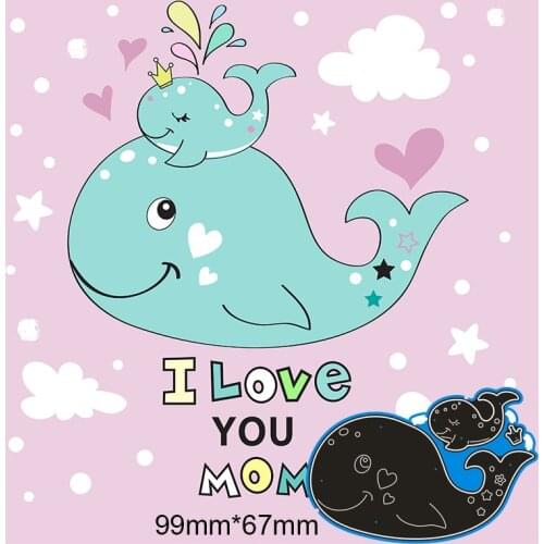 99*67mm dolphin mom and baby Metal Cutting Dies for card DIY Scrapbooking stencil Paper Craft Album template Dies