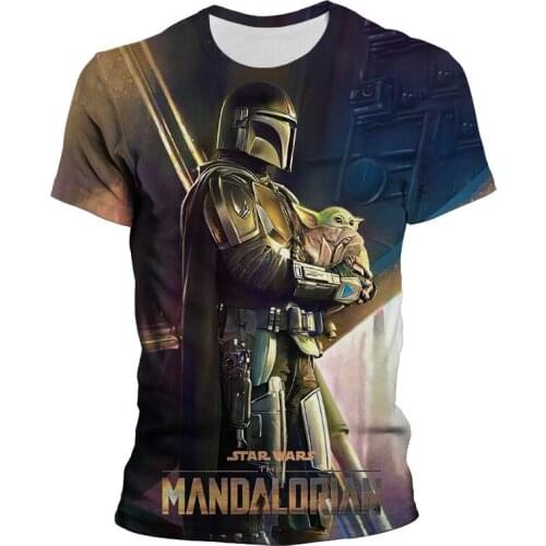 New Mandalorian Baby Yoda Men Clothes 2021 Mens Summer Print Men Short Sleeve T-shirt 3D Print T Shirt Casual Breathable Tops