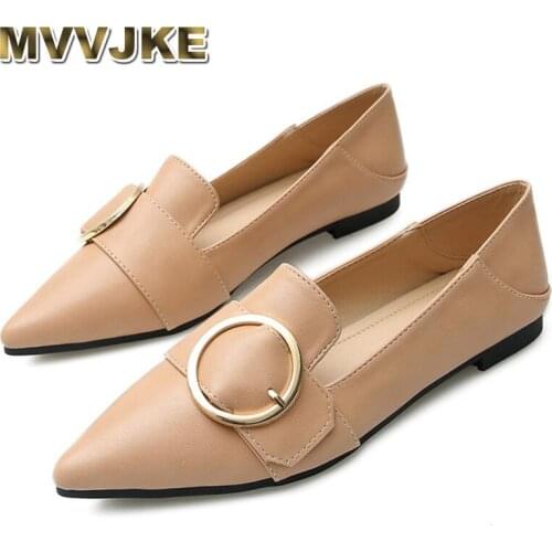 MVVJKESpring New Women Shallow Flats Women Shoes With Pointed Toe Solid Casual Fashion Rubber Mujer Shoes