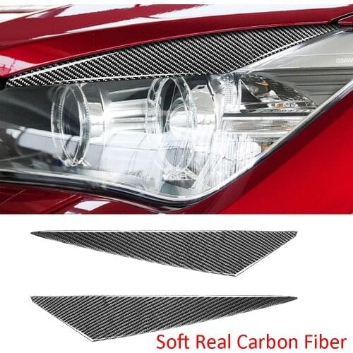 Soft Real Carbon Fiber Headlight Eyelids Eyebrow Cover Fit For BMW X1 E84 2009-2014