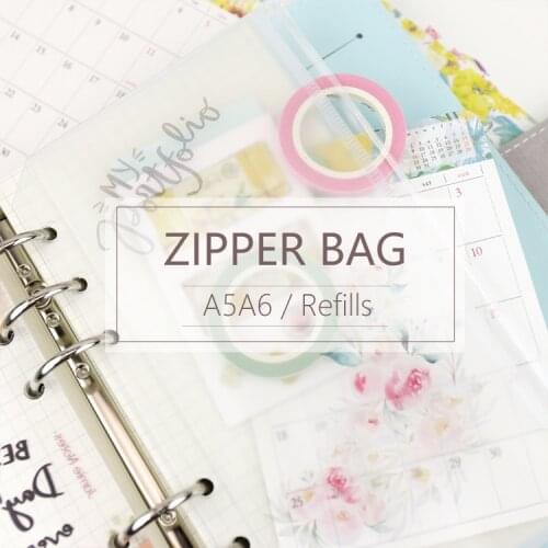 MyPretties A5/A6 PVC Binder Folder My Portfolio Floral Storage Zipper Bag Refills for 6 Hole Binder Organizers Planners