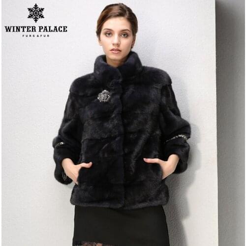 Winter new fashion leather mink fur coat Short fur coat Simple Style mink coats Black classic High-end fur coats for women WINTE
