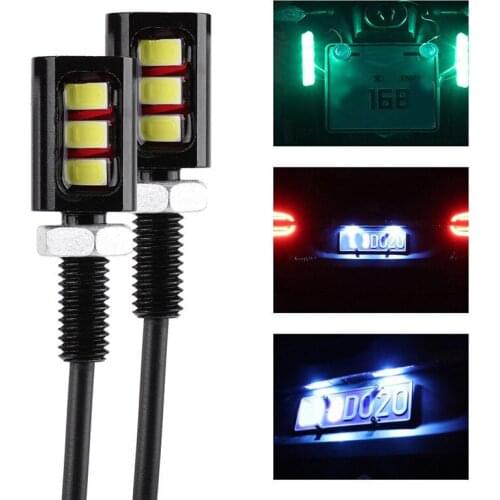 New 2pcs Car Auto Motorcycle Low Consumption High Bright Ultra Long Life Number License Plate Screw Bolt Light 3SMD Lamp#262687