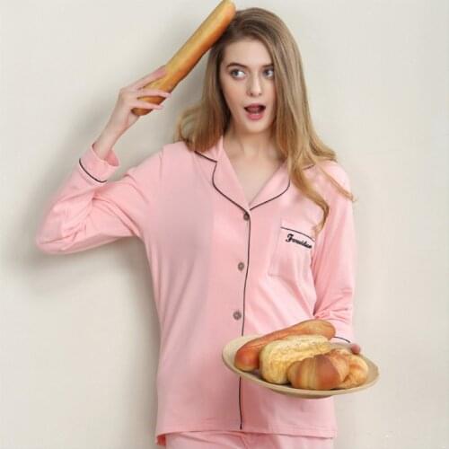 2016 Autumn iTnter New Women & Men 100% Cotton Pijama Casual Lounge V-neck Tops Full Length Pant Sleepwear Free Shipping