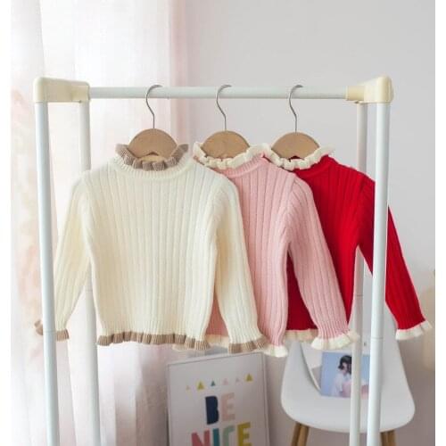 2021 Autumn Winter Childrens Sweater Girls' Top Bottoming