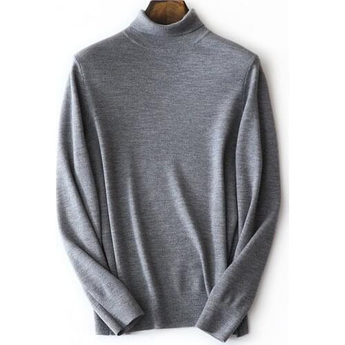 Autumn winter new style super soft 100% merino wool turtleneck sweater for man