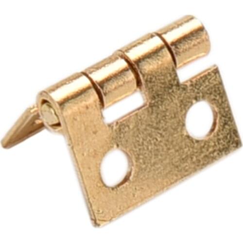 20pcs Cabinet Door Hinges Brass Plated Mini Hinge Small Decorative Jewelry Wooden Box Furniture Accessories 8mm*10mm