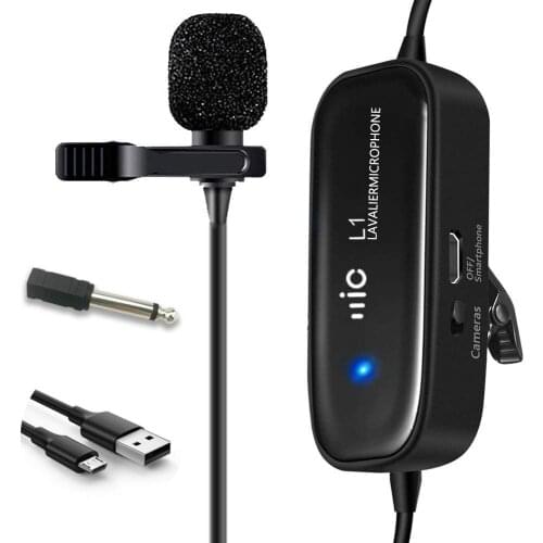 Lavalier Lapel Microphone for Cell Phone DSLR Camera,External Headset Mic for YouTube Vlogging Video/Interview/ Podcast
