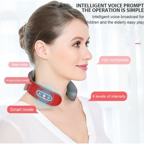 Portable Cervical Massage Instrument Neck Massage Instrument Electric Pulse Neck Massager Cervical Vertebra Household