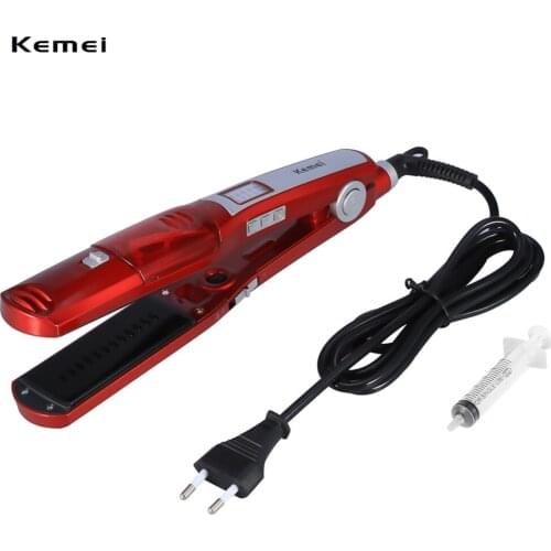 Kemei professional Steam Hair Straightener Comb Brush Flat Iron Ceramic Hair Iron Electric Hair Straightening Brush Styling Tool