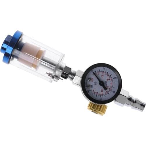 Spray Paint Gun Air Pressure Regulator Gauge with Air Oil Water Separator Filter Kit