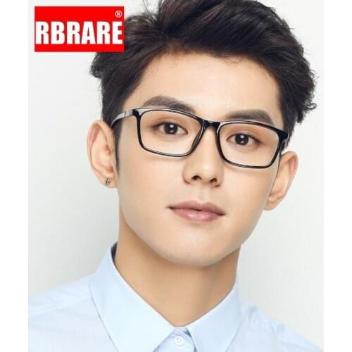 RBRARE New 2021 Square Eyeglasses Frames Men High End Glasses Women Frame Anti-blue Light Glasses Mirror Retro Oculos De Grau