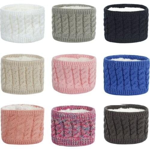 Winter Child Kid Thermal Scarf Solid Color Knitted Thicken Plush Scarfs Baby Infant Neck Warmer Snood Shawl Scarves For Boy Girl