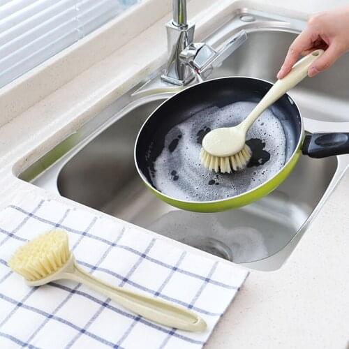 Long Handle Pan Pot Brush Dish Bowl Washing Cleaning Brush Household Kitchen Cleaning Tools Kitchen Cleaning Accessories Tools
