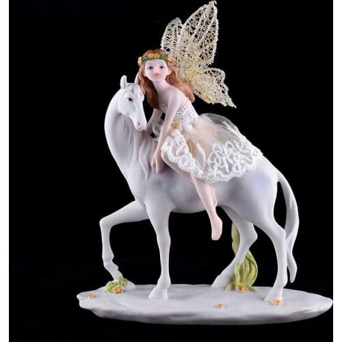 Nordic Creative Resin Flower Fairy Unicorn Ornaments Home Decoration Accessories Handicraft Living Room Bedroom Furnishings
