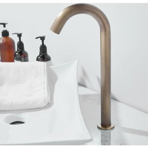 MTTUZK Deck Mounted Antique Sensor Faucet Integrated type Automatic Sensor Tap Bathroom Wash Basin Touchless infrared Faucet