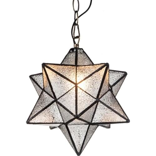 Tiffany Glass Star Pendant Lamp Kids Room Pendant Lights Restaurant Bar Pendant Lamp Balcony Pendant Lamp