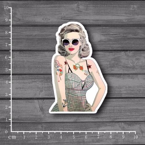 Sexy Rose Tattoo Girl Waterproof Notebook Funny Sticker Decal For Car On Laptop Suitcase Skateboard Bicycle Motorcycle[Single]