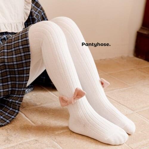1-12T Autumn Girls Tights Stockings Childrens Pantyhose Sub Combed Cotton Bright Silk Bow Boneless Bottoming Leggings