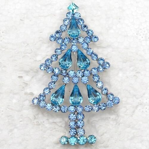 12pcs/lot Wholesale Fashion Brooch Rhinestone Christmas tree Pin brooches Christmas Gift C101554