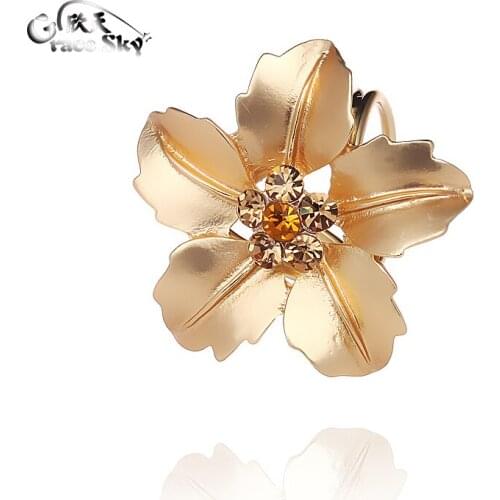 2018 Fashion Jewelry Enamel Pin Metal Crystal Channel Brooch Flower Hijab Pins Broches Vintage Rhinestone Brooches For Women