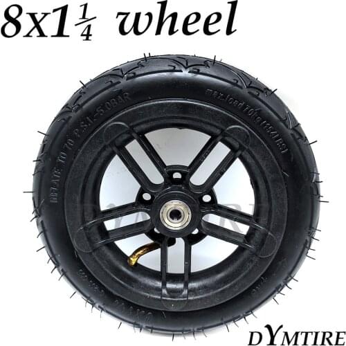 8X1 1/4 Wheel Pneumatic Tire with Plastic Rim for Folding Electric Scooter 8 Inch Inner and Outer Tyre Accessories