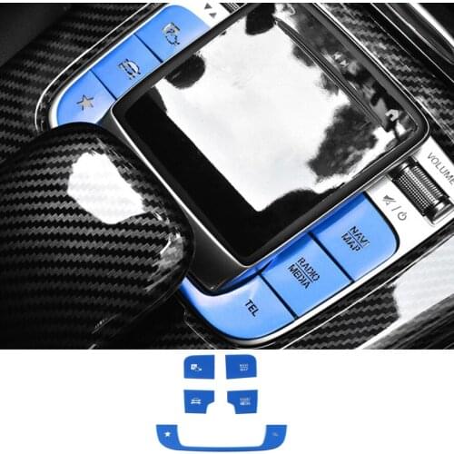 Car Styling For Mercedes Benz A B Class W177 W247 W167 GLE GLS GLB Center Console Multimedia Mouse switch Buttons Cover Stickers