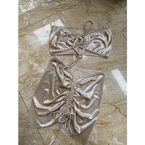 DM01 Diamands Velvet Bikinis Set Women Sexy Dress Set Swimsuit 2021 Swimwear Bather Bathing Suit