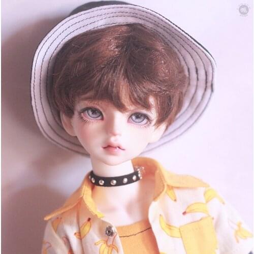 BJD doll wig 3\4\6 points uncle SD doll dragon soul male and female baby daily good lui jostle short hair soft silk brown doll a