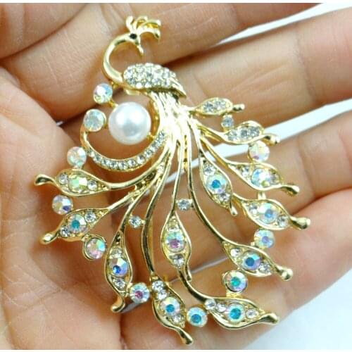 Hot Sale peacock Brooches Men Women Suits Dress Hat Collar Brooch Pins Scarf Buckle Party Weddings Banquet Brooch Gifts W13