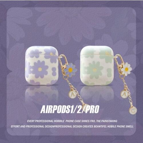 Fundas for AirPods Pro Case Korean Flower Cute Flower Pendant Keyring Headphone Case for Air Pods 3 Pro Soft Earphone Cover
