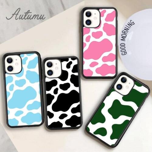 Cow Print Phone Case for iPhone 11 12 Pro Max mini X XR XS SE 2020 5s 6S 7 8 Plus Samsung Galaxy S8 S9 S10 Cover shell coque