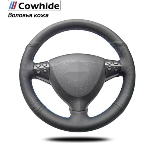 Handsewing Black Genuine Leather Steering Wheel Covers For Mercedes-Benz A-Class A160 A180 E-CELL 2009-2012