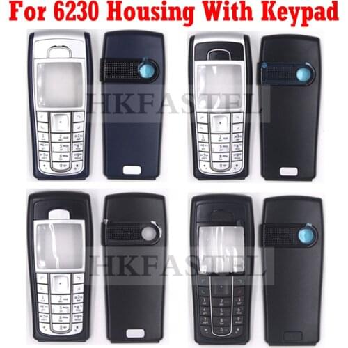 For Nokia 6230 5A High Quality New Full Complete Mobile Phone Housing Cover Case with Keypad Dark Blue , Black , All Black