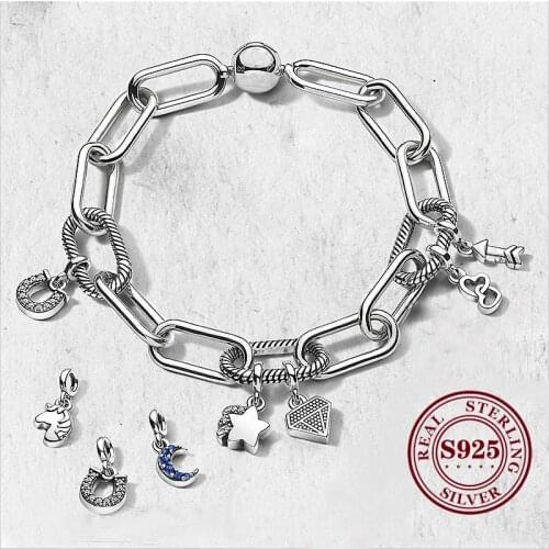 2020 New Silver 925 Fit Original Charms ME Bracelet Necklace Trinket Jewelry For Women Man DIY Making