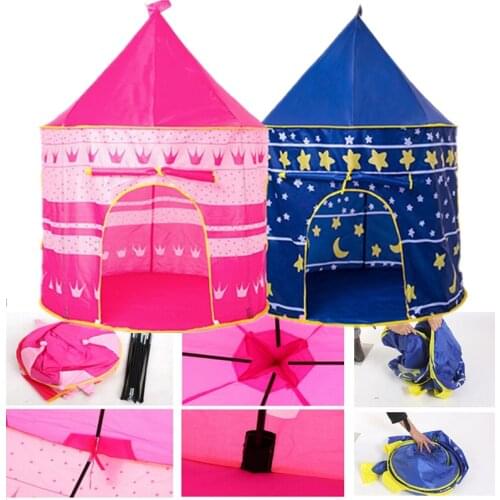 Play Tent Portable Foldable Tipi Prince Folding Tent Children Boy Cubby Play House Kids Gifts Outdoor Toy Tents Castle