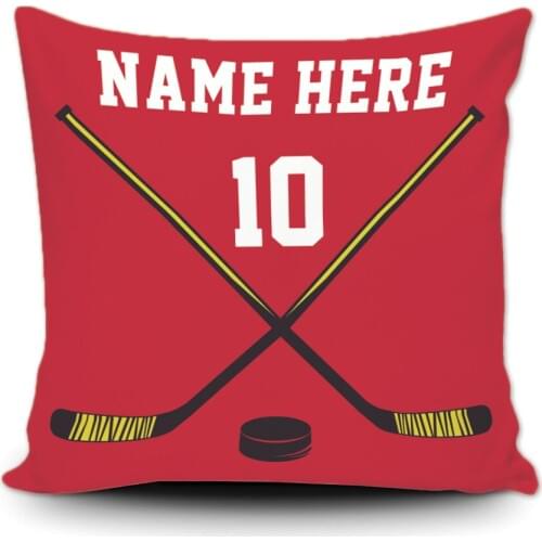Customize Hockey Canvas Cushion Cover Pillowcase Name and Number Printing Lovely Personaliezd Gift Throw Covers For Living Room