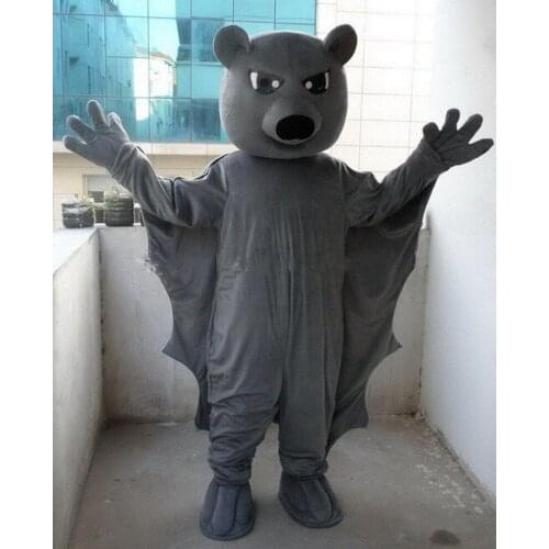 Grey Bat Bear Mascot Costume Suit Cosplay Party Game Fancy Dress Outfits Advertising Carnival Halloween Xmas Festival Adult Size