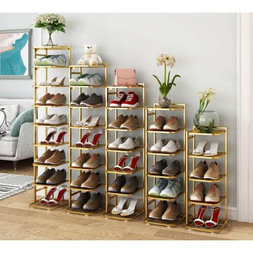 High-strength metal shoe rack painted surface environmental protection household multi-layer indoor door Nordic simple shoe