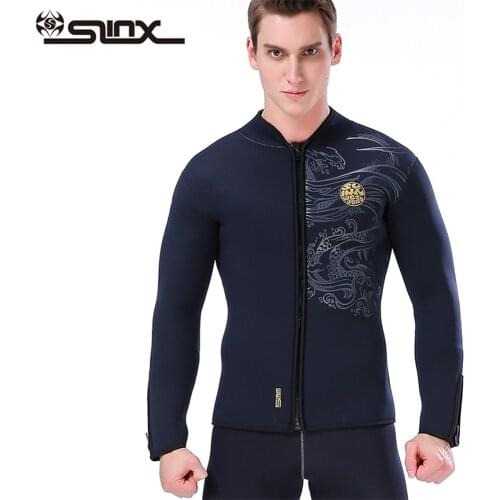 5MM Warm Neoprene Long Sleeve Wetsuit for Men Front Zipper Jacket Top Surf Scuba Diving Swimming Snorkeling Surfing Top