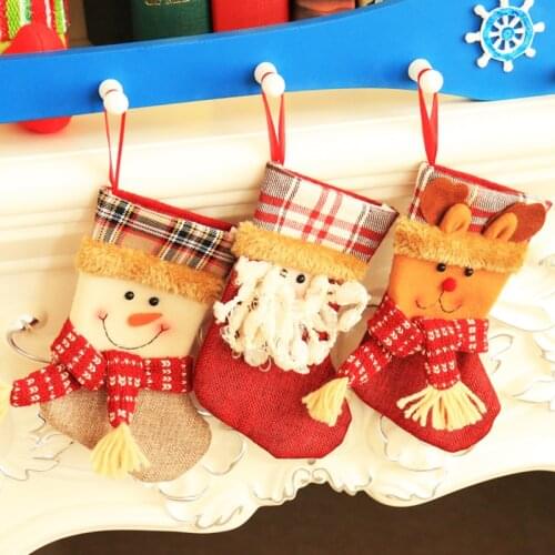 New Year Christmas Stocking Socks Gift Candy Bag Christmas Tree Decorations for Home Noel Natal Navidad 2020 Xmas Ornaments Gift