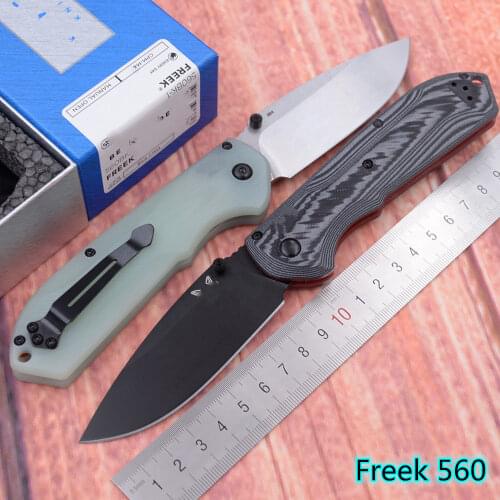 JUFULE New FREEK 560BK-1 / 560 G10 Handle Mark M4 Blade Folding Knife Pocket Survival Kitchen Camp Hunt Utility Outdoor EDC Tool